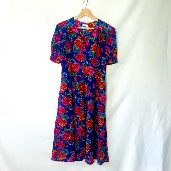 Vintage 90s Sheer Floral Summer Sheer Dress - Picture 1 of 13